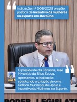 Câmara de Baraúna propõe política municipal de incentivo ao esporte feminino