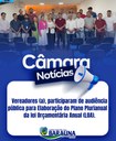 Na manhã de hoje foi realizada, no plenário da Câmara Municipal de Baraúna, Audiência Pública. Na manhã de hoje foi realizada, no plenário da Câmara Municipal de Baraúna, Audiência Pública.