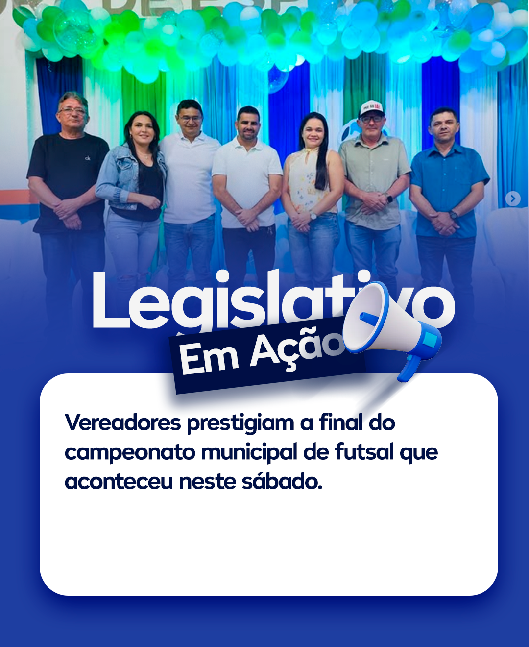 Vereadores prestigiam a final do campeonato municipal de futsal que aconteceu neste sábado.