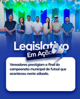 Vereadores prestigiam a final do campeonato municipal de futsal que aconteceu neste sábado.